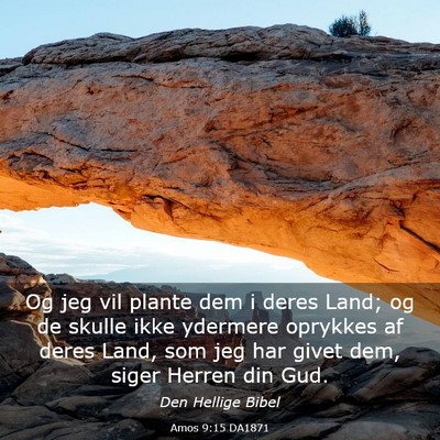 Picture 03 - Amos 9:15 DA1871 - Og jeg vil plante dem i deres Land; og de skulle - Bible Verse Picture