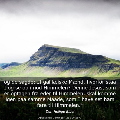 Picture 03 - Apostlenes Gerninger 1:11 DA1871 - og de sagde: „I galilæiske Mænd, hvorfor staa - Bible Verse Picture