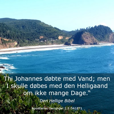 Picture 03 - Apostlenes Gerninger 1:5 DA1871 - Thi Johannes døbte med Vand; men I skulle døbes - Bible Verse Picture