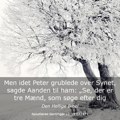 Picture 03 - Apostlenes Gerninger 10:19 DA1871 - Men idet Peter grublede over Synet, sagde Aanden - Bible Verse Picture
