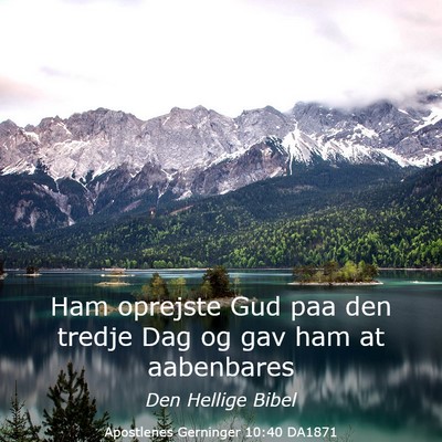 Picture 03 - Apostlenes Gerninger 10:40 DA1871 - Ham oprejste Gud paa den tredje Dag og gav ham at - Bible Verse Picture