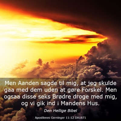 Picture 03 - Apostlenes Gerninger 11:12 DA1871 - Men Aanden sagde til mig, at jeg skulde gaa med - Bible Verse Picture