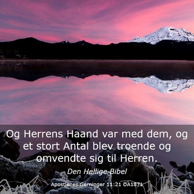 Picture 03 - Apostlenes Gerninger 11:21 DA1871 - Og Herrens Haand var med dem, og et stort Antal - Bible Verse Picture