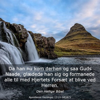 Picture 03 - Apostlenes Gerninger 11:23 DA1871 - Da han nu kom derhen og saa Guds Naade, glædede - Bible Verse Picture
