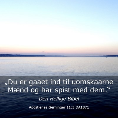 Picture 03 - Apostlenes Gerninger 11:3 DA1871 - „Du er gaaet ind til uomskaarne Mænd og har - Bible Verse Picture