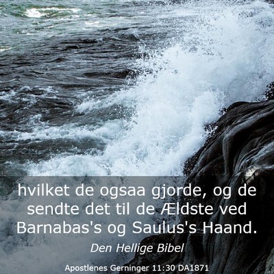 Picture 03 - Apostlenes Gerninger 11:30 DA1871 - hvilket de ogsaa gjorde, og de sendte det til de - Bible Verse Picture