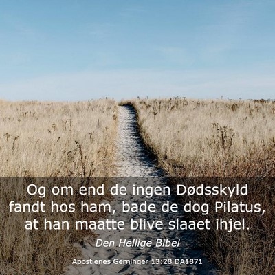Picture 03 - Apostlenes Gerninger 13:28 DA1871 - Og om end de ingen Dødsskyld fandt hos ham, bade - Bible Verse Picture