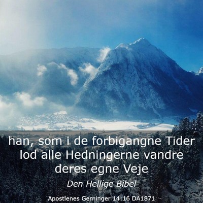 Picture 03 - Apostlenes Gerninger 14:16 DA1871 - han, som i de forbigangne Tider lod alle - Bible Verse Picture