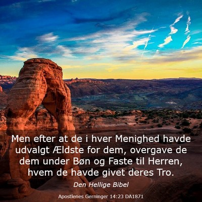 Picture 03 - Apostlenes Gerninger 14:23 DA1871 - Men efter at de i hver Menighed havde udvalgt - Bible Verse Picture