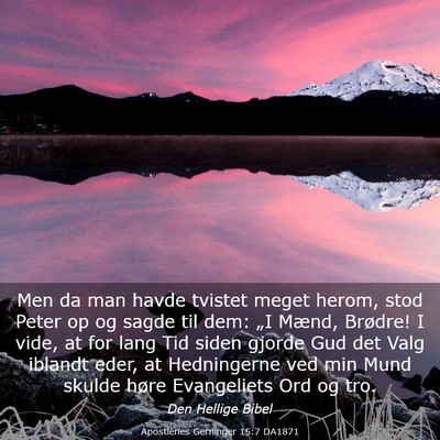 Picture 03 - Apostlenes Gerninger 15:7 DA1871 - Men da man havde tvistet meget herom, stod Peter - Bible Verse Picture