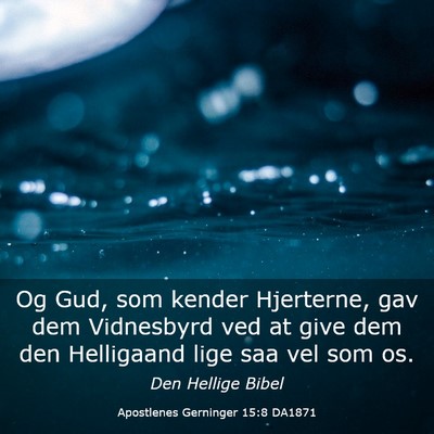 Picture 03 - Apostlenes Gerninger 15:8 DA1871 - Og Gud, som kender Hjerterne, gav dem Vidnesbyrd - Bible Verse Picture