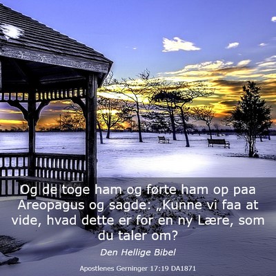 Picture 03 - Apostlenes Gerninger 17:19 DA1871 - Og de toge ham og førte ham op paa Areopagus og - Bible Verse Picture