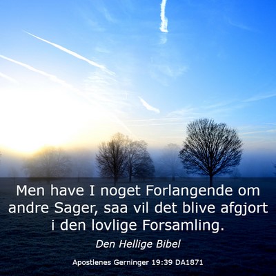 Picture 03 - Apostlenes Gerninger 19:39 DA1871 - Men have I noget Forlangende om andre Sager, saa - Bible Verse Picture