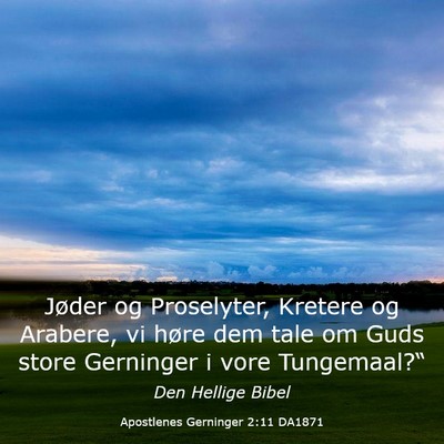 Picture 03 - Apostlenes Gerninger 2:11 DA1871 - Jøder og Proselyter, Kretere og Arabere, vi - Bible Verse Picture
