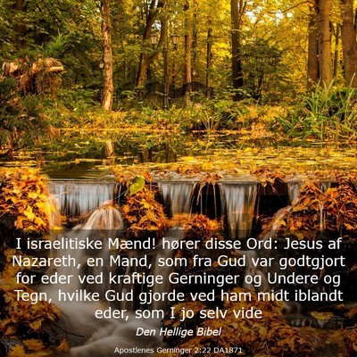 Picture 03 - Apostlenes Gerninger 2:22 DA1871 - I israelitiske Mænd! hører disse Ord: Jesus af - Bible Verse Picture