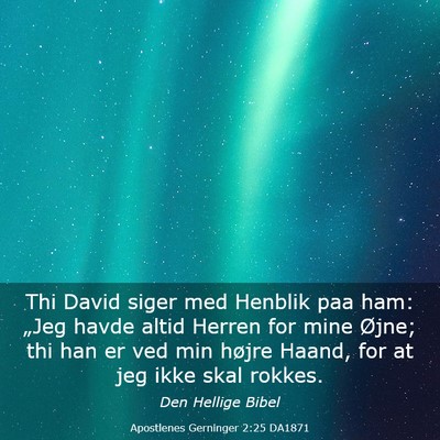 Picture 03 - Apostlenes Gerninger 2:25 DA1871 - Thi David siger med Henblik paa ham: „Jeg havde - Bible Verse Picture