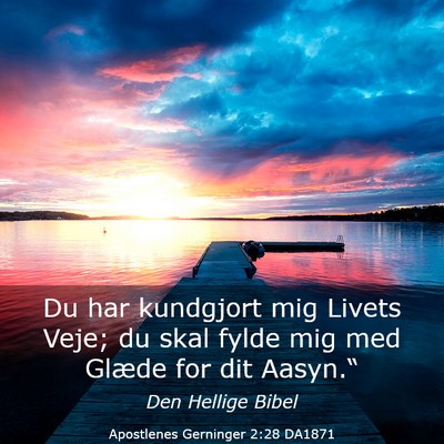 Picture 03 - Apostlenes Gerninger 2:28 DA1871 - Du har kundgjort mig Livets Veje; du skal fylde - Bible Verse Picture