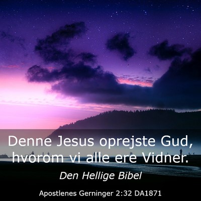 Picture 03 - Apostlenes Gerninger 2:32 DA1871 - Denne Jesus oprejste Gud, hvorom vi alle ere - Bible Verse Picture