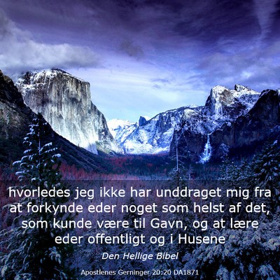 Picture 03 - Apostlenes Gerninger 20:20 DA1871 - hvorledes jeg ikke har unddraget mig fra at - Bible Verse Picture