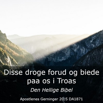 Picture 03 - Apostlenes Gerninger 20:5 DA1871 - Disse droge forud og biede paa os i - Bible Verse Picture