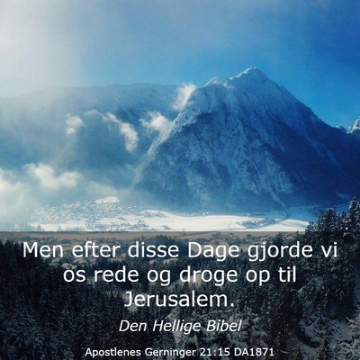 Picture 03 - Apostlenes Gerninger 21:15 DA1871 - Men efter disse Dage gjorde vi os rede og droge - Bible Verse Picture