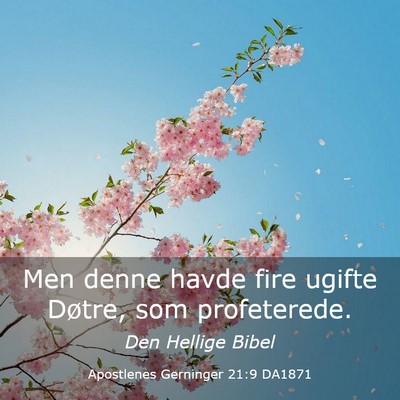 Picture 03 - Apostlenes Gerninger 21:9 DA1871 - Men denne havde fire ugifte Døtre, som - Bible Verse Picture
