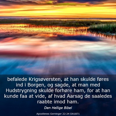 Picture 03 - Apostlenes Gerninger 22:24 DA1871 - befalede Krigsøversten, at han skulde føres ind - Bible Verse Picture