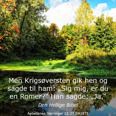 Picture 03 - Apostlenes Gerninger 22:27 DA1871 - Men Krigsøversten gik hen og sagde til ham: - Bible Verse Picture