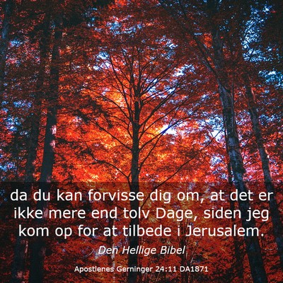 Picture 03 - Apostlenes Gerninger 24:11 DA1871 - da du kan forvisse dig om, at det er ikke mere - Bible Verse Picture
