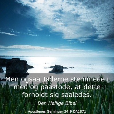 Picture 03 - Apostlenes Gerninger 24:9 DA1871 - Men ogsaa Jøderne stemmede i med og paastode, at - Bible Verse Picture