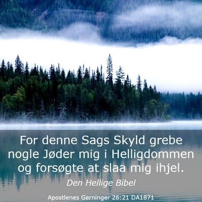 Picture 03 - Apostlenes Gerninger 26:21 DA1871 - For denne Sags Skyld grebe nogle Jøder mig i - Bible Verse Picture