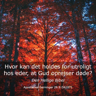 Picture 03 - Apostlenes Gerninger 26:8 DA1871 - Hvor kan det holdes for utroligt hos eder, at Gud - Bible Verse Picture