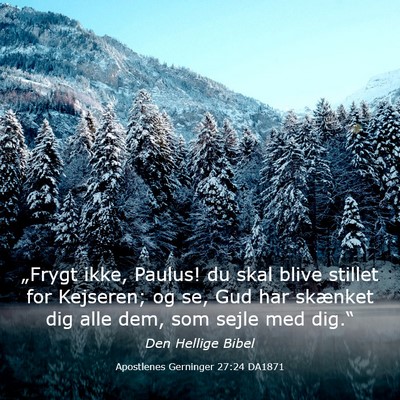 Picture 03 - Apostlenes Gerninger 27:24 DA1871 - „Frygt ikke, Paulus! du skal blive stillet for - Bible Verse Picture