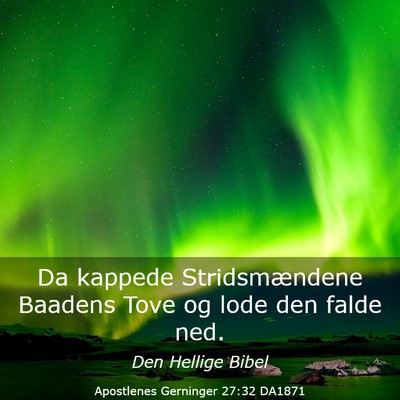 Picture 03 - Apostlenes Gerninger 27:32 DA1871 - Da kappede Stridsmændene Baadens Tove og lode - Bible Verse Picture