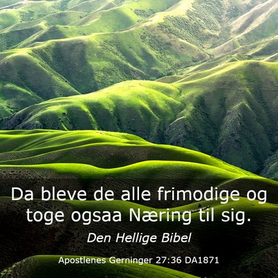 Picture 03 - Apostlenes Gerninger 27:36 DA1871 - Da bleve de alle frimodige og toge ogsaa Næring - Bible Verse Picture