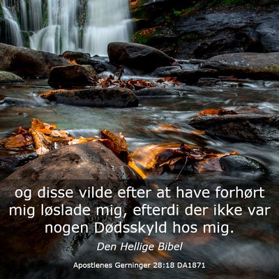 Picture 03 - Apostlenes Gerninger 28:18 DA1871 - og disse vilde efter at have forhørt mig - Bible Verse Picture