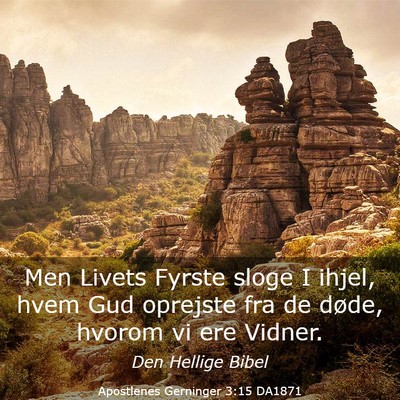 Picture 03 - Apostlenes Gerninger 3:15 DA1871 - Men Livets Fyrste sloge I ihjel, hvem Gud - Bible Verse Picture