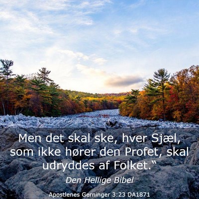 Picture 03 - Apostlenes Gerninger 3:23 DA1871 - Men det skal ske, hver Sjæl, som ikke hører den - Bible Verse Picture