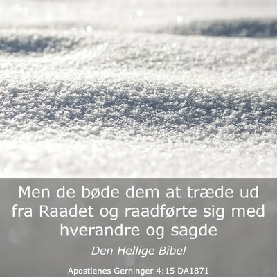 Picture 03 - Apostlenes Gerninger 4:15 DA1871 - Men de bøde dem at træde ud fra Raadet og - Bible Verse Picture