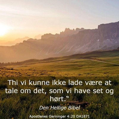 Picture 03 - Apostlenes Gerninger 4:20 DA1871 - Thi vi kunne ikke lade være at tale om det, som - Bible Verse Picture