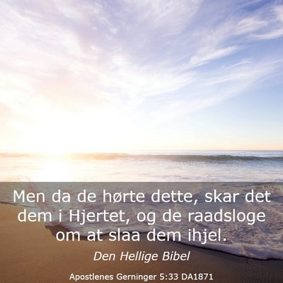 Picture 03 - Apostlenes Gerninger 5:33 DA1871 - Men da de hørte dette, skar det dem i Hjertet, - Bible Verse Picture