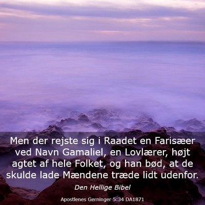 Picture 03 - Apostlenes Gerninger 5:34 DA1871 - Men der rejste sig i Raadet en Farisæer ved Navn - Bible Verse Picture
