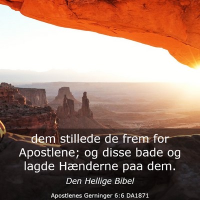 Picture 03 - Apostlenes Gerninger 6:6 DA1871 - dem stillede de frem for Apostlene; og disse bade - Bible Verse Picture