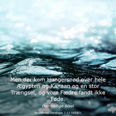 Picture 03 - Apostlenes Gerninger 7:11 DA1871 - Men der kom Hungersnød over hele Ægypten og - Bible Verse Picture