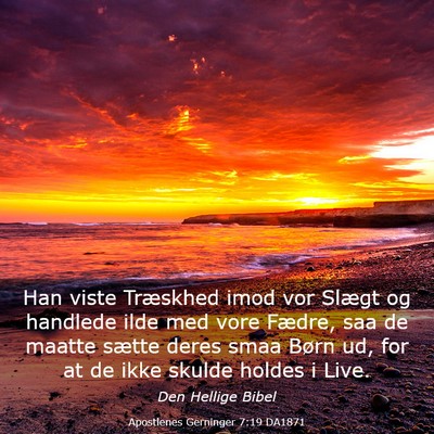 Picture 03 - Apostlenes Gerninger 7:19 DA1871 - Han viste Træskhed imod vor Slægt og handlede - Bible Verse Picture