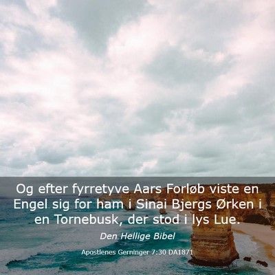 Picture 03 - Apostlenes Gerninger 7:30 DA1871 - Og efter fyrretyve Aars Forløb viste en Engel - Bible Verse Picture