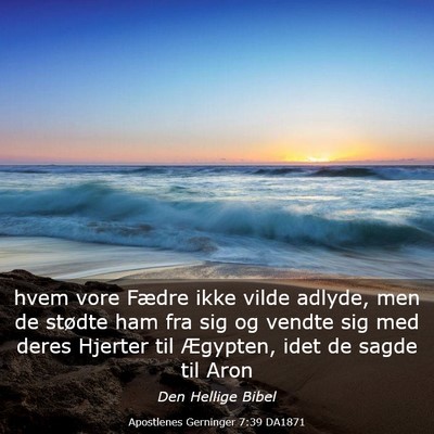 Picture 03 - Apostlenes Gerninger 7:39 DA1871 - hvem vore Fædre ikke vilde adlyde, men de - Bible Verse Picture