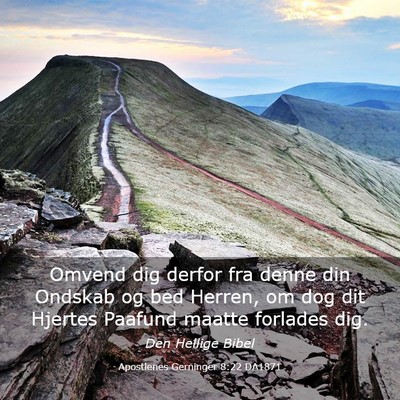 Picture 03 - Apostlenes Gerninger 8:22 DA1871 - Omvend dig derfor fra denne din Ondskab og bed - Bible Verse Picture