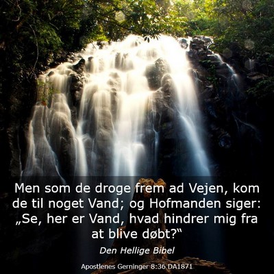 Picture 03 - Apostlenes Gerninger 8:36 DA1871 - Men som de droge frem ad Vejen, kom de til noget - Bible Verse Picture