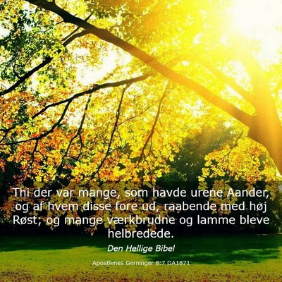 Picture 03 - Apostlenes Gerninger 8:7 DA1871 - Thi der var mange, som havde urene Aander, og af - Bible Verse Picture